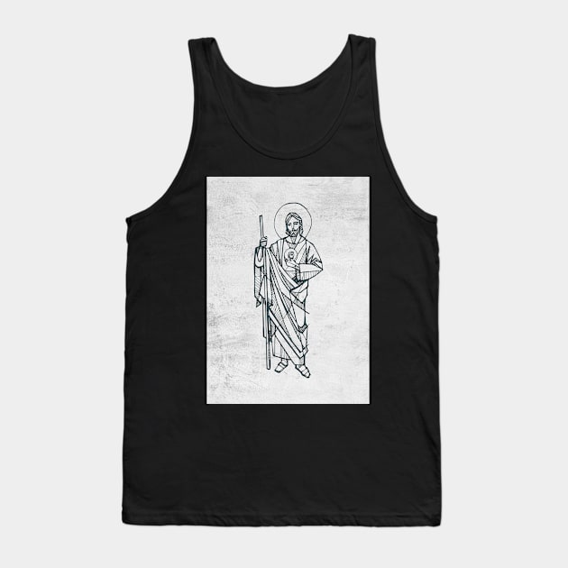 Hand drawn illustration of St Jude Thaddeus Tank Top by bernardojbp